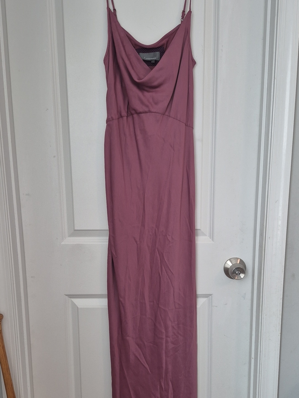 Anthropologie Dusty Rose Cowl-Neck Maxi Dress